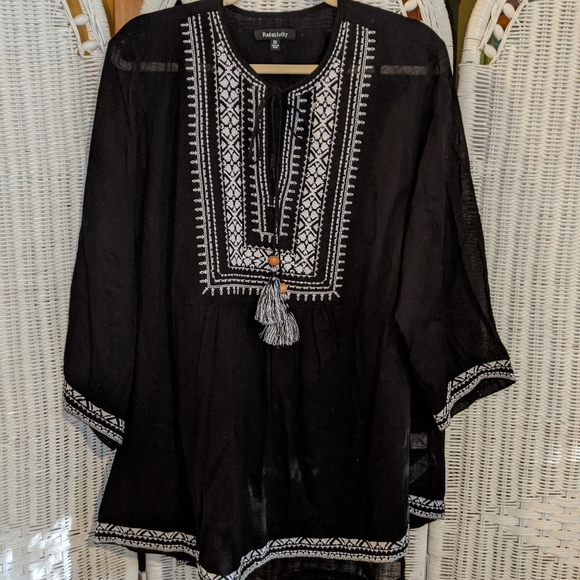 Relativity Tops - New Embroidered top by Relativity